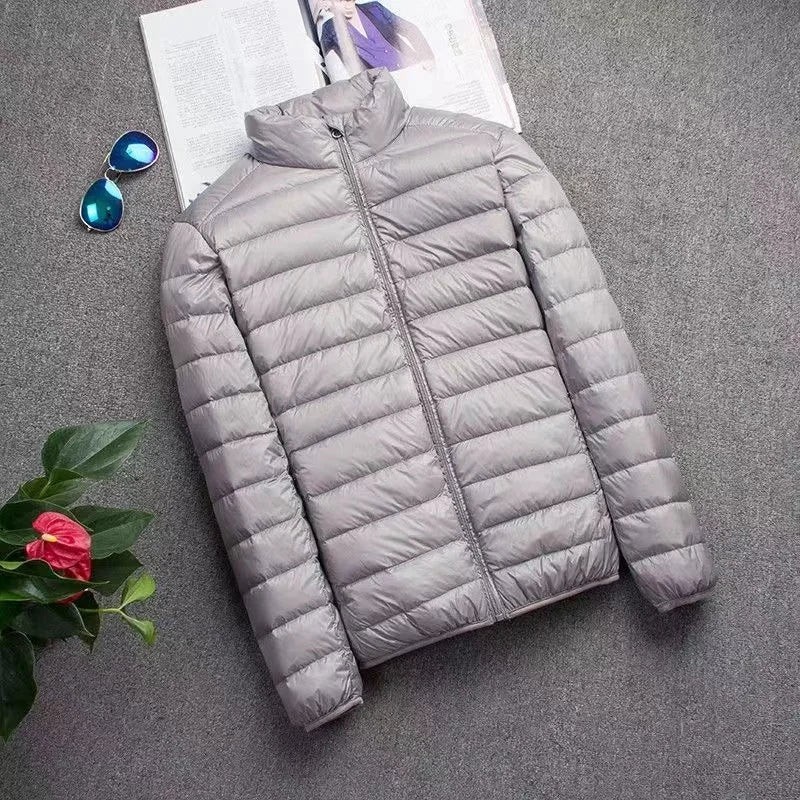 0-10℃ Men's Winter Jacket Ultra Light Duck Down Jackets Portable Hooded Puffer Feather Thin Parkas Windproof Outerwear Coat 5XL