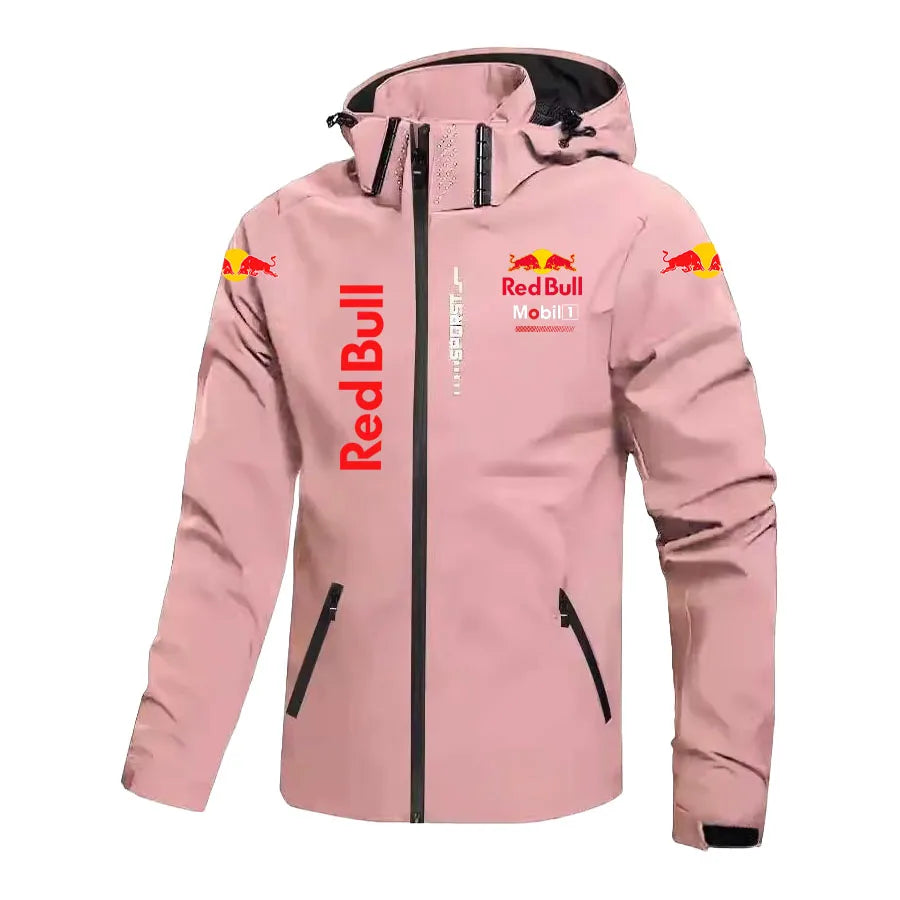 Red Bull Down Jacket Men's Coat Spring And Autumn Style Hooded Detachable Outdoor Windproof And Waterproof Mountaineering Suit