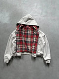 Winter Casual Plaid Print Hoodie Women's Warm Zip-Up Double-Sided Wear Sweatshirt Female Fashion Trendy Loose Hooded 2025 New