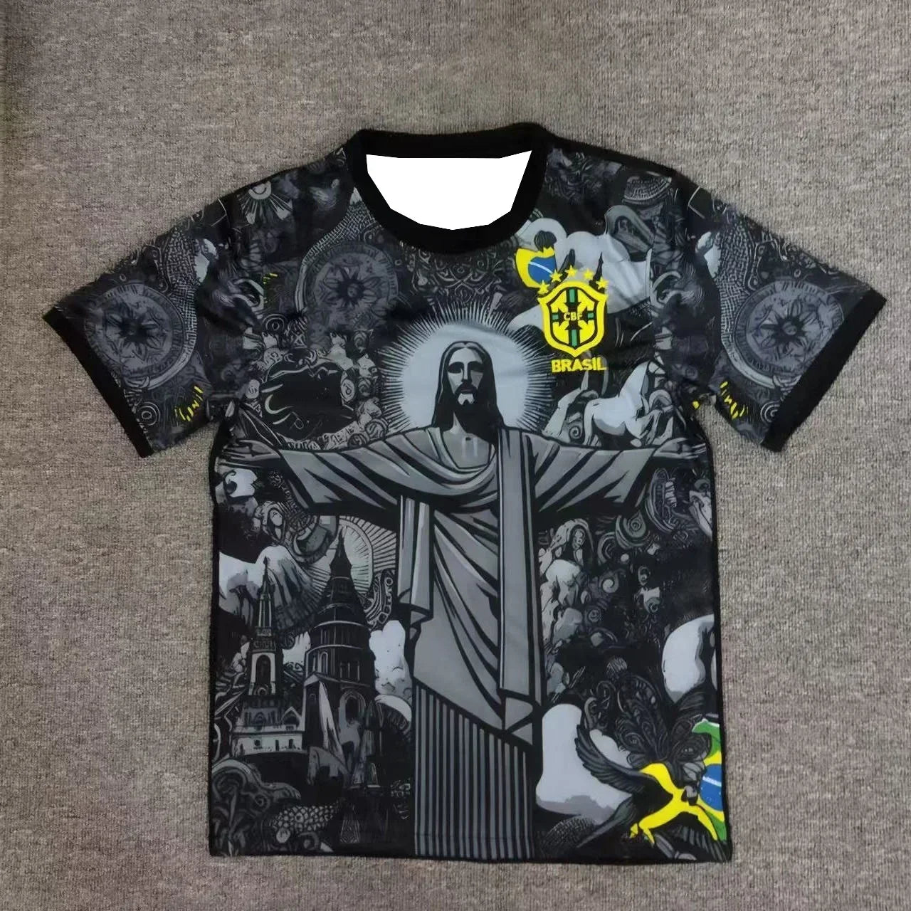 2025 Summer 3D Printing Special Edition Jersey Brazil Short-sleeved Football Jersey Quick-drying Sweat-absorbing  Moto