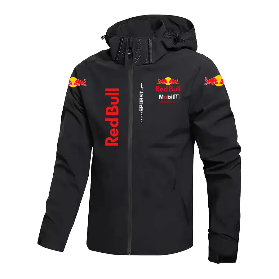 Red Bull Down Jacket Men's Coat Spring And Autumn Style Hooded Detachable Outdoor Windproof And Waterproof Mountaineering Suit
