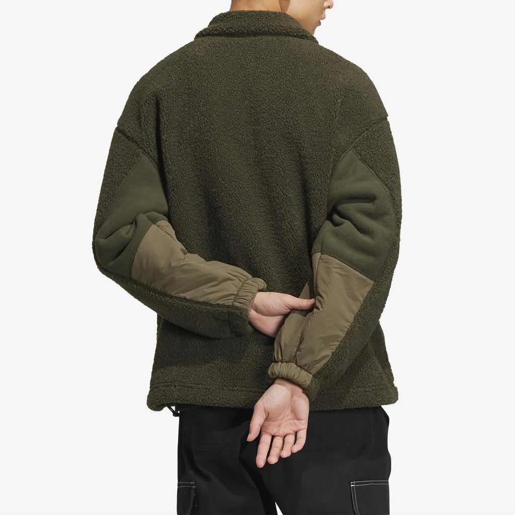 Adidas Official Authentic Three Stripes Spring Men's Sports Faux Shearling Jacket HY7286