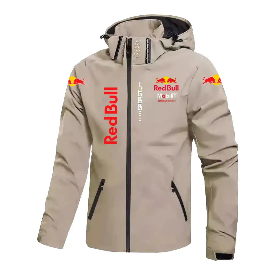 Red Bull Down Jacket Men's Coat Spring And Autumn Style Hooded Detachable Outdoor Windproof And Waterproof Mountaineering Suit
