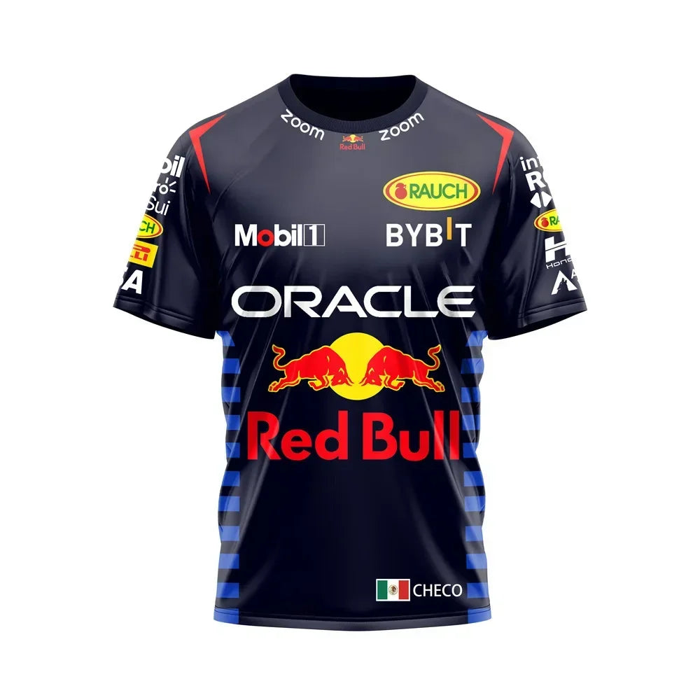 Red Bull Racing T-shirt 3D Printed Fashionable Men's T-shirt Red Bull Short Sleeved Sports Quick Drying Red Bull Men's Clothing