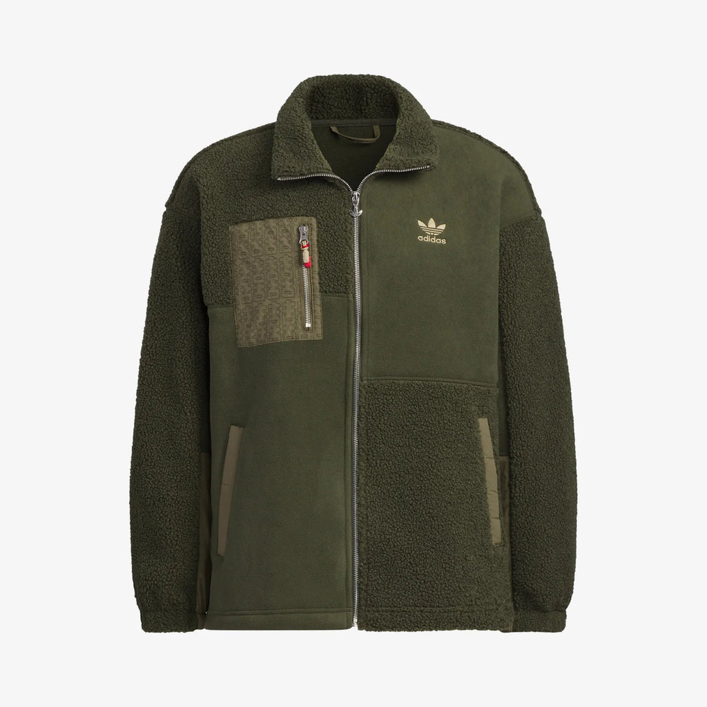 Adidas Official Authentic Three Stripes Spring Men's Sports Faux Shearling Jacket HY7286