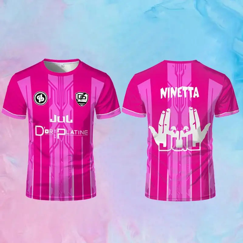 JUL Maillot TOTO Et Ninetta Jerseys Men's And Women's Trendy Rap Culture Printed T-shirts Breathable Football Training Uniforms