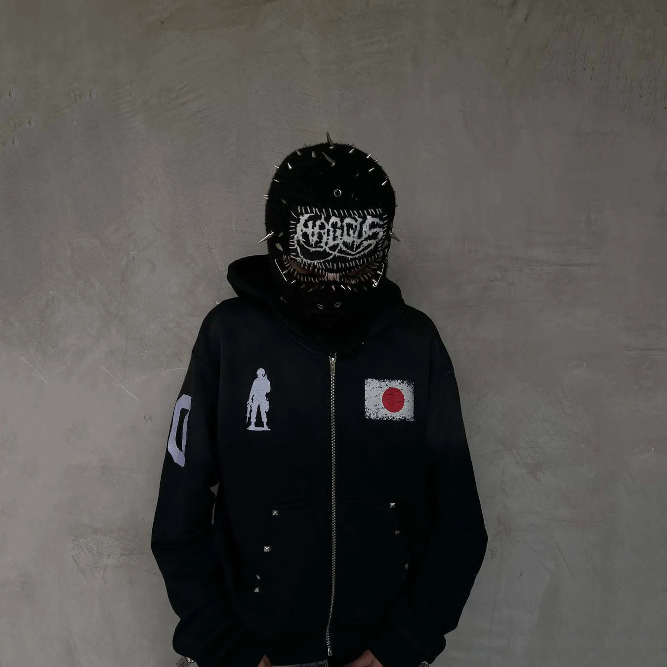 Trendy retro washed embroidered long sleeved shirt, loose and versatile, casual and high-end hooded sweatshirt for men