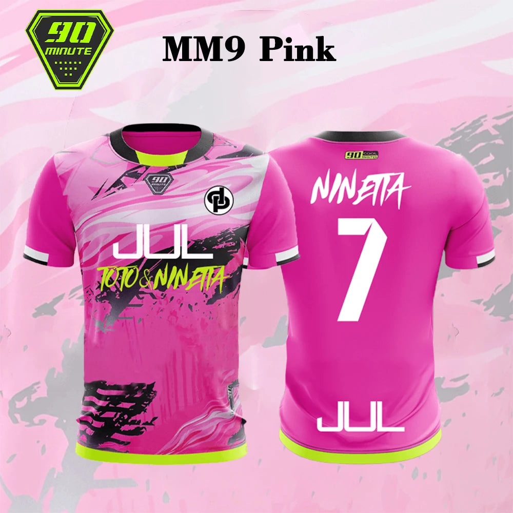 90 Minutes Series MM9 JUL Football Shirt Men's Summer Outdoor Sports Quick-drying Jersey Fitness Training O-neck T-shirt