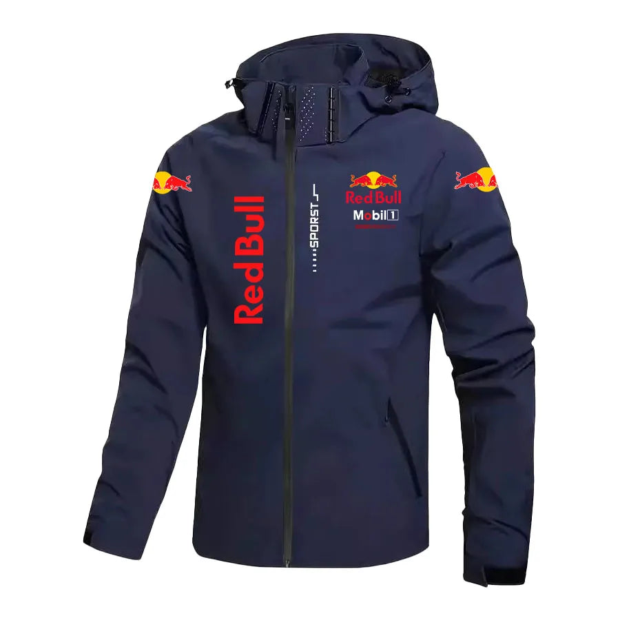 Red Bull Down Jacket Men's Coat Spring And Autumn Style Hooded Detachable Outdoor Windproof And Waterproof Mountaineering Suit