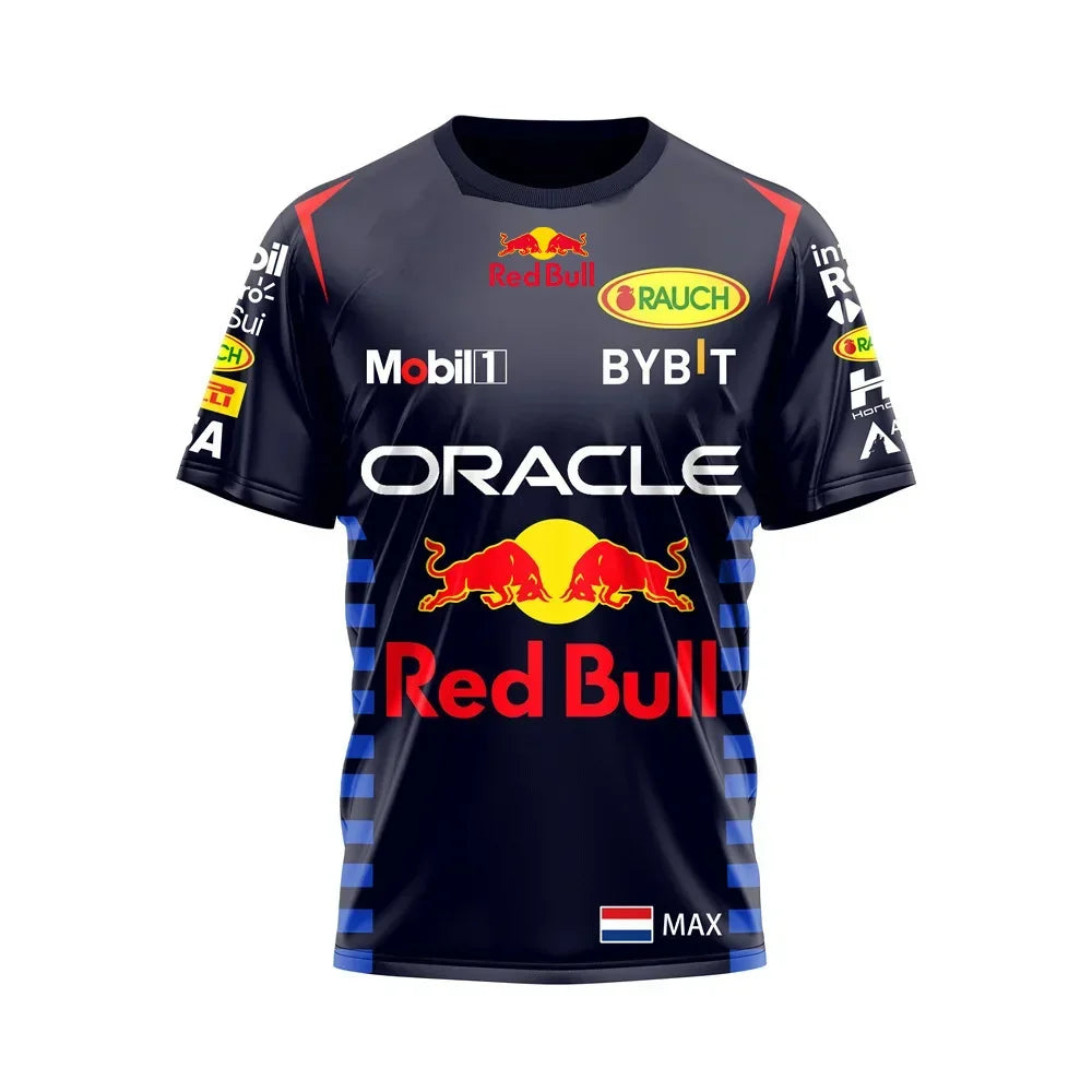 Red Bull Racing T-shirt 3D Printed Fashionable Men's T-shirt Red Bull Short Sleeved Sports Quick Drying Red Bull Men's Clothing