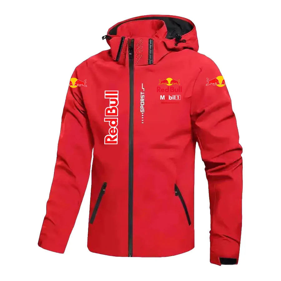 Red Bull Down Jacket Men's Coat Spring And Autumn Style Hooded Detachable Outdoor Windproof And Waterproof Mountaineering Suit