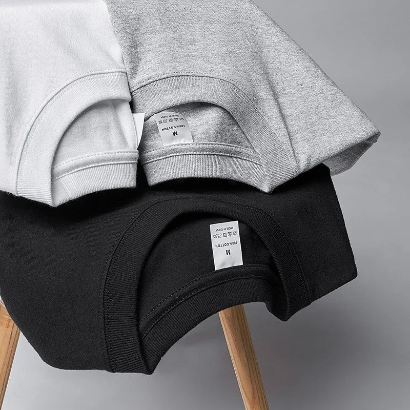 Cotton 100% Long-sleeved Men's T Shirt MRMT 2025 Brand New Round-collar Solid-color Men T-shirt for Male Tshirt Man Tops Tees