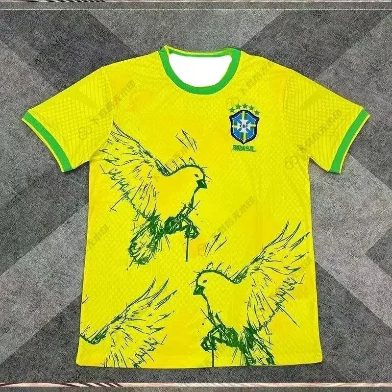 2025 Summer 3D Printing Special Edition Jersey Brazil Short-sleeved Football Jersey Quick-drying Sweat-absorbing  Moto