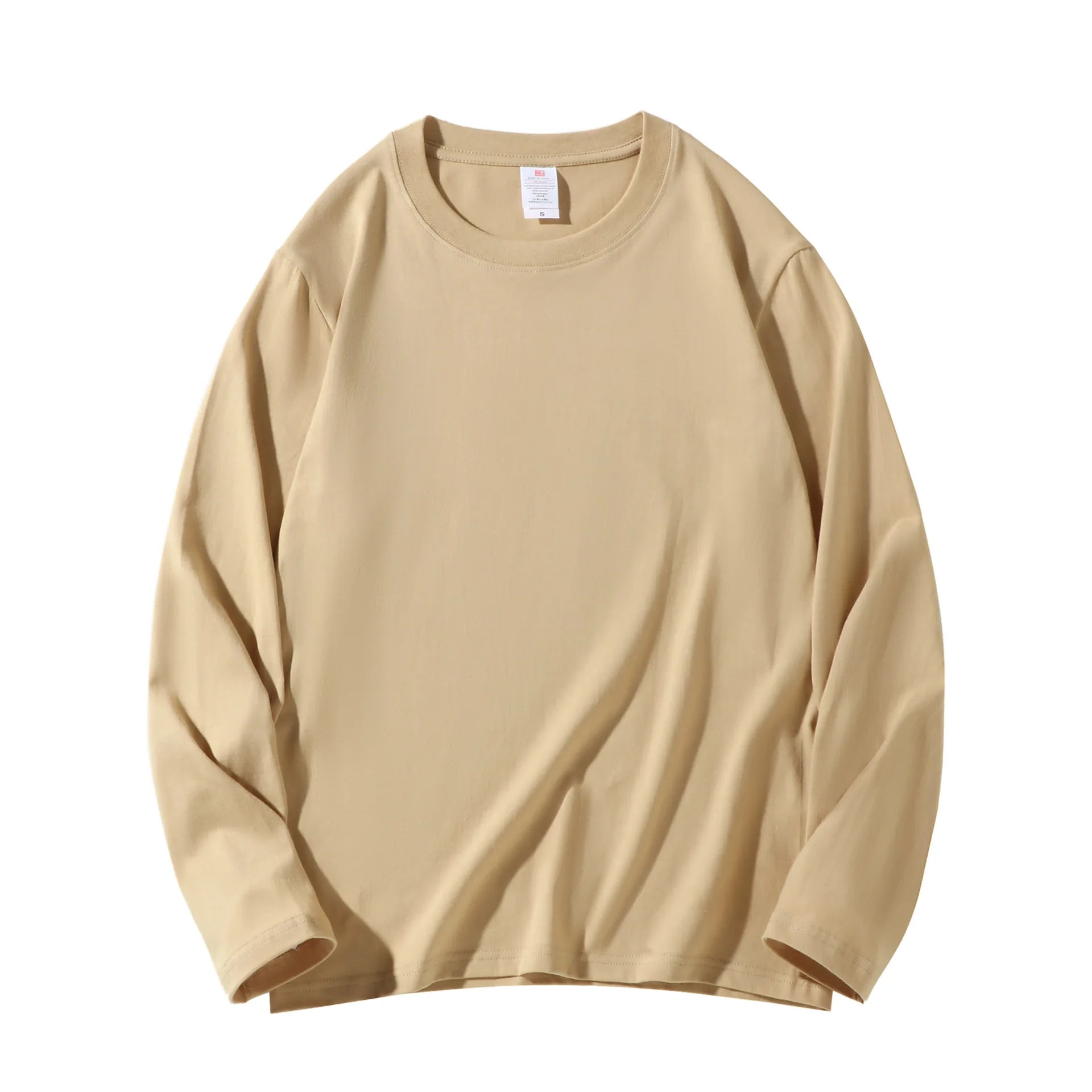 Cotton 100% Long-sleeved Men's T Shirt MRMT 2025 Brand New Round-collar Solid-color Men T-shirt for Male Tshirt Man Tops Tees