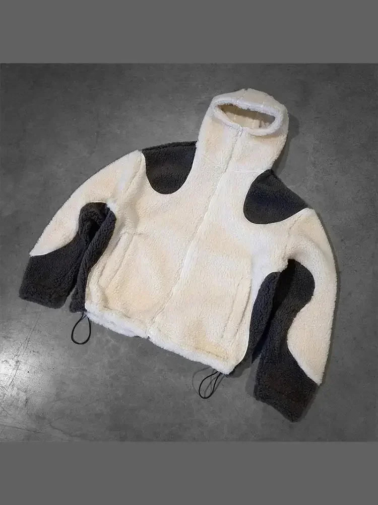 Y2K Zip up Hooded Sweater Harajuku Gothic Fleece Jacket Oversized Streetwear Men Women Hip Hop Fashion vintage sweatshirt top